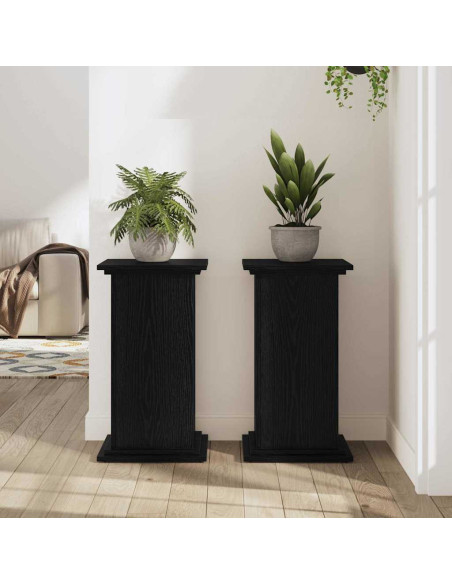 Supporto per piante Rovere Nero 33 x 33 x 60 cm