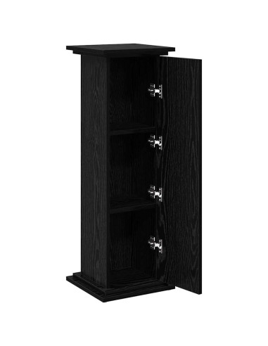 Supporto di esposizione con porta Rovere Nero 31 x 30 x 90 cm