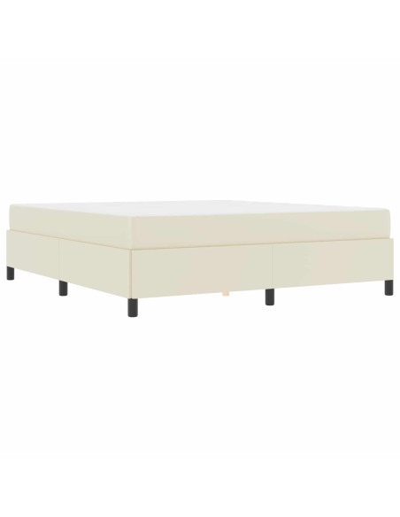 Struttura del letto con materasso Crema 180 x 200 cm Tessuto