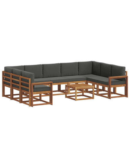 Set di divani da esterno 10 pcs Naturale e Antracite