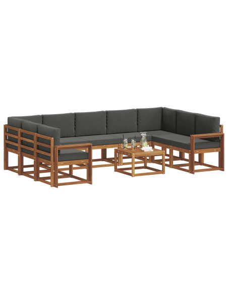 Set di divani da esterno 10 pcs Naturale e Antracite