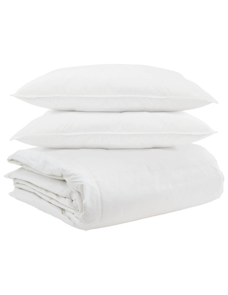 Set di Piumoni con cuscino 3 pcs Bianco Piuma d'anatra