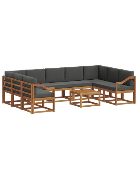Set di divani da esterno 10 pcs Naturale e Antracite