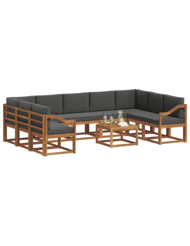 Set di divani da esterno 10 pcs Naturale e Antracite