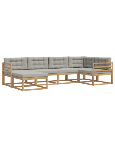 Set di divani da esterno 5 pcs Bianco e Grigio Chiaro