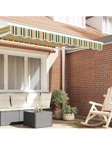 Tenda a Braccio Verde e giallo 580 x 20 cm Tela