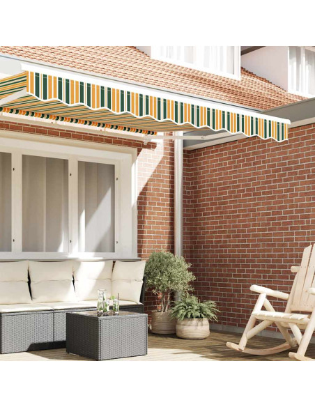Tenda a Braccio Verde e giallo 580 x 20 cm Tela