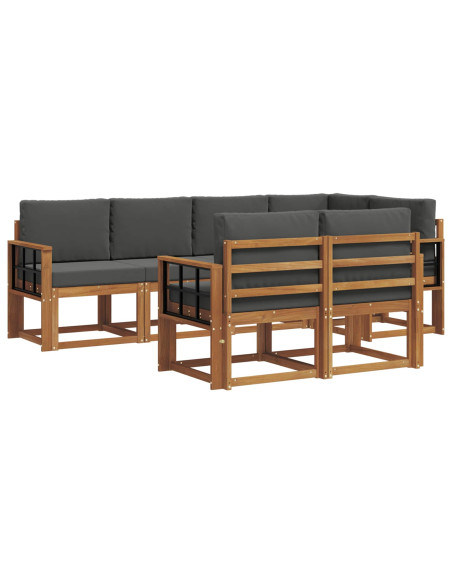 Set di divani con cuscino 7 pcs Naturale e Antracite