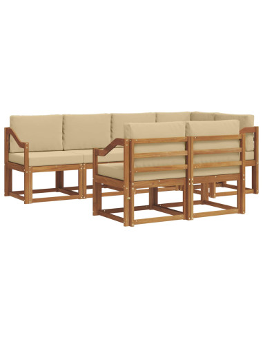 Set di divani con cuscino 7 pcs Naturale e Beige