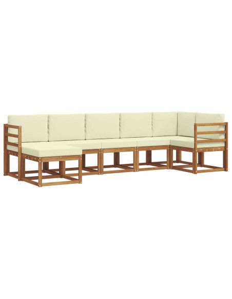 Set di divani con cuscino 7 pcs Naturale e Crema