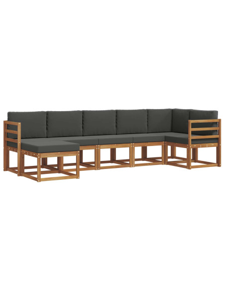 Set di divani con cuscino 7 pcs Naturale e Antracite