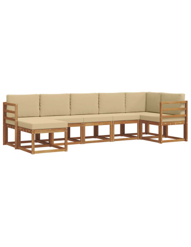 Set di divani con cuscino 7 pcs Naturale e Beige