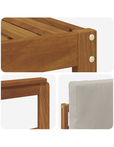 Set di divani con cuscino 7 pcs Grigio Naturale e Chiaro