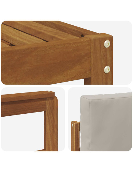 Set di divani con cuscino 7 pcs Grigio Naturale e Chiaro