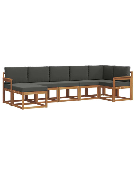 Set di divani con cuscino 7 pcs Naturale e Antracite