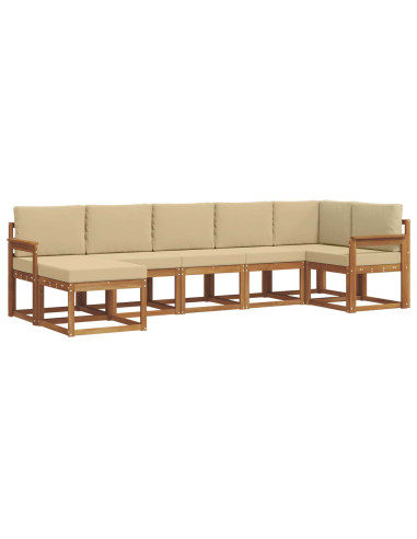 Set di divani con cuscino 7 pcs Naturale e Beige
