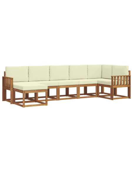 Set di divani con cuscino 7 pcs Naturale e Crema