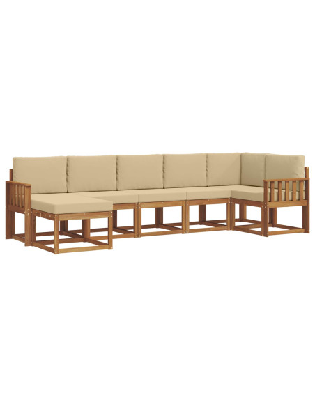 Set di divani con cuscino 7 pcs Naturale e Beige