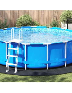 Telo per Fondo Piscina Nero Ø 458 cm Tessuto Non Tessuto