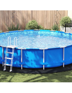 Telo per Fondo Piscina Nero Ø 550 cm Tessuto Non Tessuto