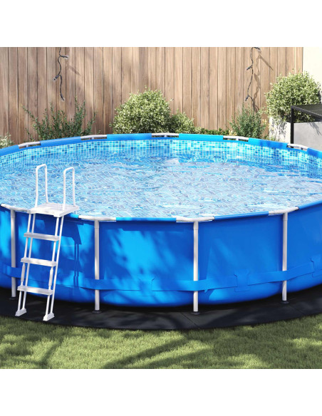 Telo per Fondo Piscina Nero Ø 550 cm Tessuto Non Tessuto