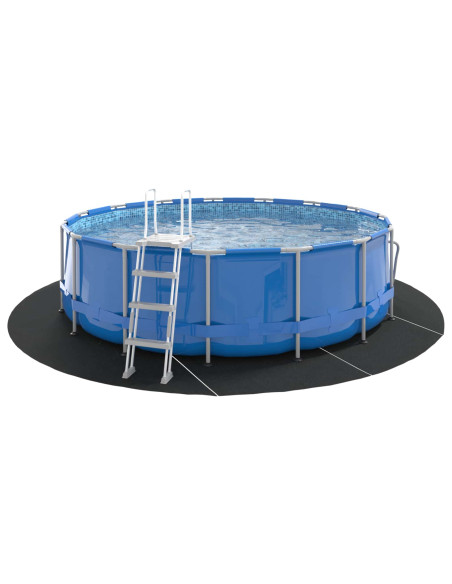Telo per Fondo Piscina Nero Ø 458 cm Tessuto Non Tessuto