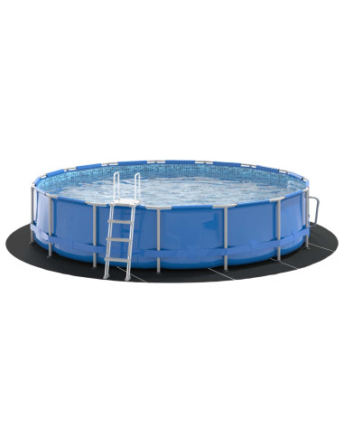 Telo per Fondo Piscina Nero Ø 550 cm Tessuto Non Tessuto