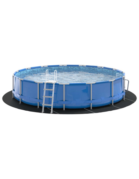 Telo per Fondo Piscina Nero Ø 550 cm Tessuto Non Tessuto