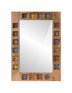 Specchio da bagno con archiviazione Naturale 50 x 70 x 3 cm 2