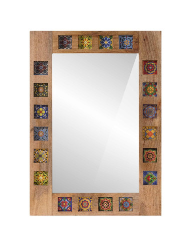 Specchio da bagno con archiviazione Naturale 50 x 70 x 3 cm