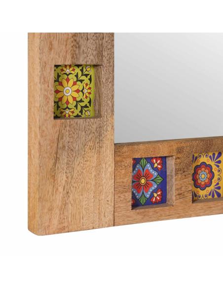 Specchio da bagno con archiviazione Naturale 50 x 70 x 3 cm