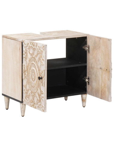 Armadio per Lavabo da Bagno con porta Bianco 62 x 33 x 58 cm