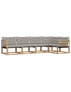 Set di divani da esterno 5 pcs Bianco e Grigio Chiaro 2