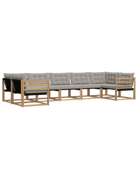 Set di divani da esterno 7 pcs Bianco e Grigio Chiaro