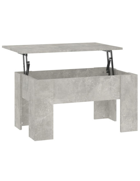 Tavolino da Salotto Grigio Cemento 79x49x41cm Legno Multistrato