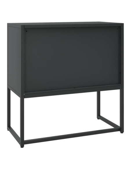 Credenza Nera 75x35x75 cm in Acciaio