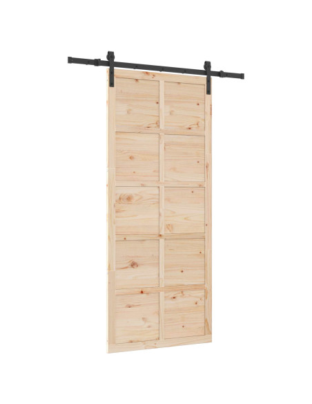 Porta scorrevole Naturale 80 x 208 cm Legno Massello di Pino