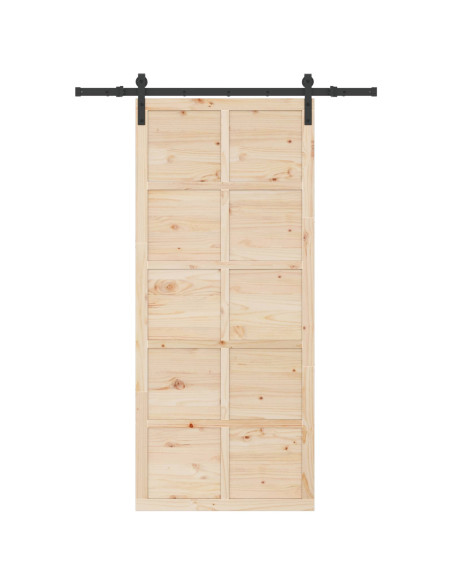 Porta scorrevole Naturale 80 x 208 cm Legno Massello di Pino