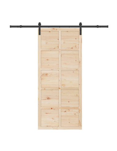 Porta scorrevole Naturale 100 x 208 cm Legno Massello di Pino