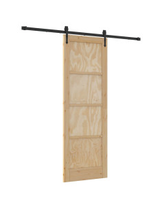 Porta scorrevole ORKDAL Naturale e Nero 73,5 x 211 cm 2