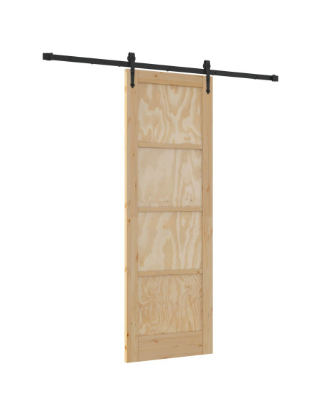 Porta scorrevole ORKDAL Naturale e Nero 73,5 x 211 cm