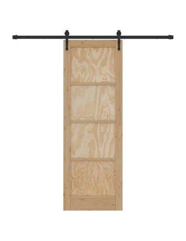 Porta scorrevole ORKDAL Naturale e Nero 73,5 x 211 cm
