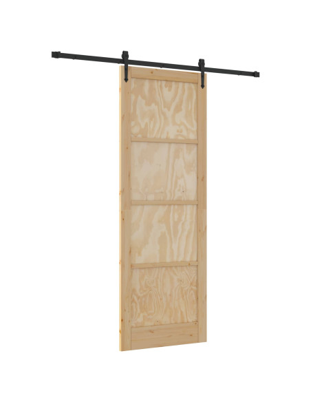 Porta scorrevole ORKDAL Naturale e Nero 83 x 232 cm