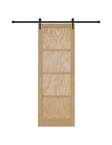Porta scorrevole ORKDAL Naturale e Nero 83 x 232 cm