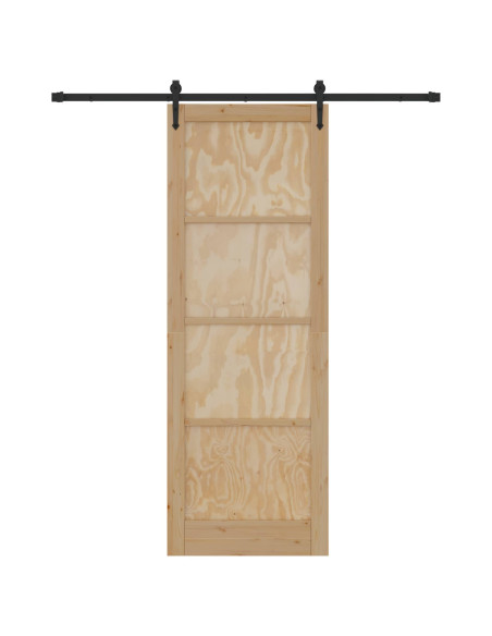 Porta scorrevole ORKDAL Naturale e Nero 83 x 232 cm