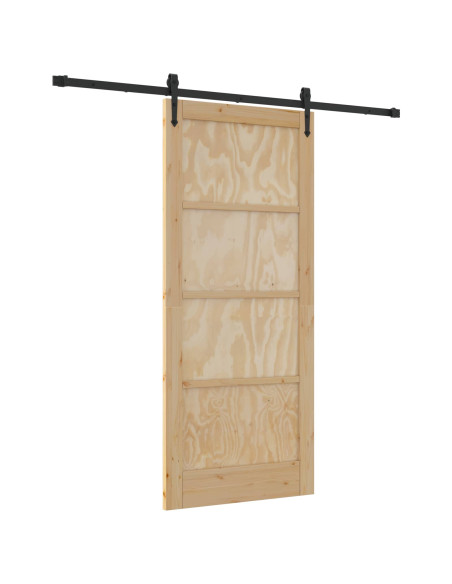 Porta scorrevole ORKDAL Naturale e Nero 86 x 198,5 cm