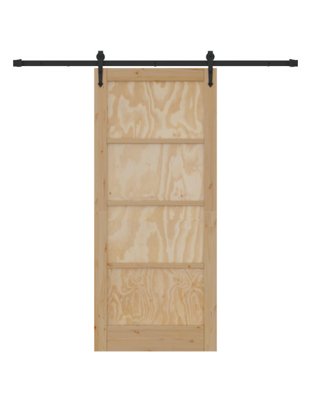 Porta scorrevole ORKDAL Naturale e Nero 86 x 198,5 cm