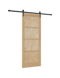 Porta scorrevole ORKDAL Naturale e Nero 86 x 211 cm 2