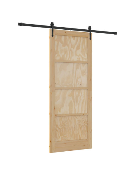 Porta scorrevole ORKDAL Naturale e Nero 86 x 211 cm