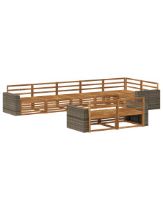 Set di divani da esterno 8 pcs Naturale